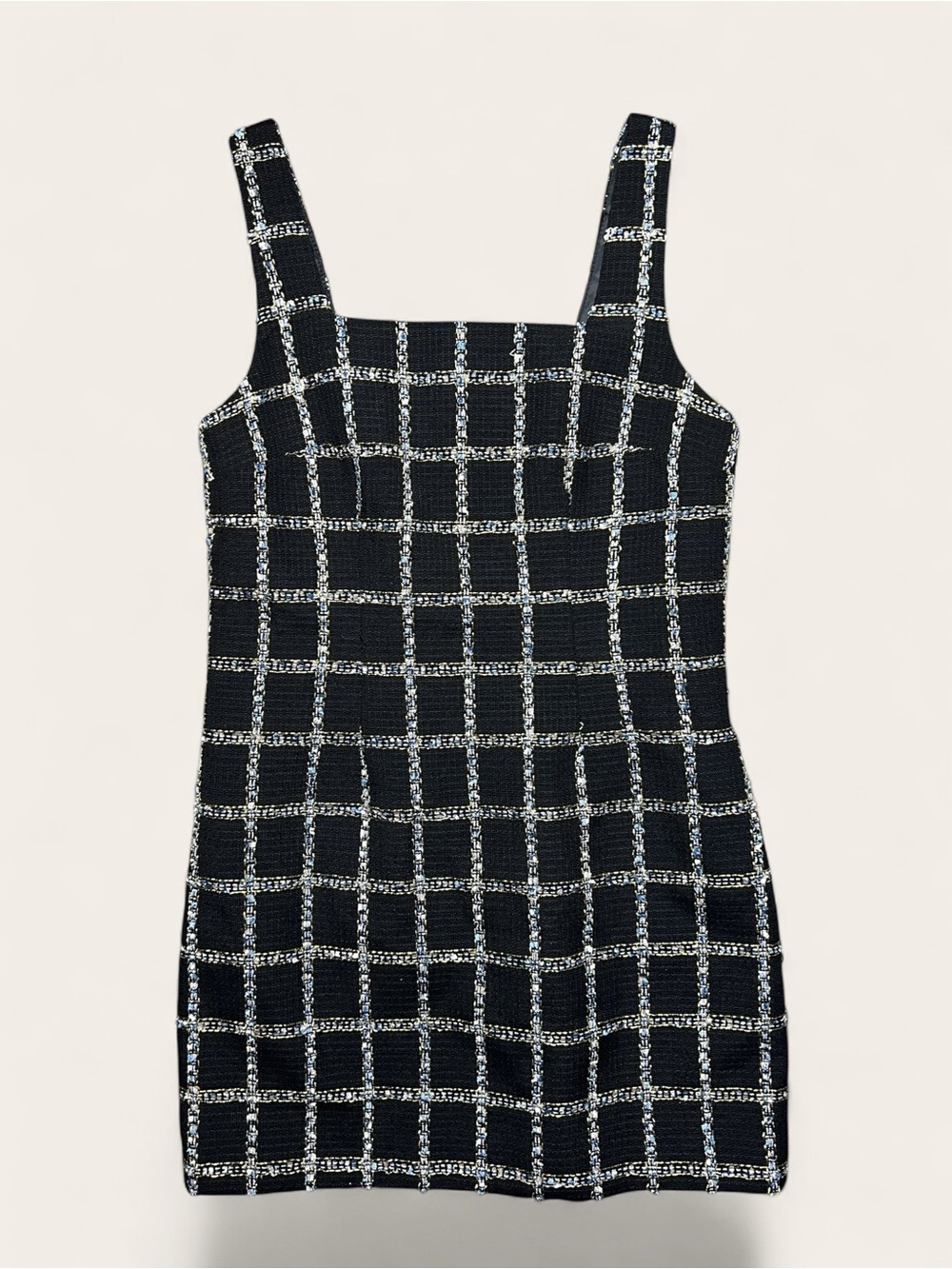 Jason Wu Black Gold Metallic Tweed Plaid Mini Dress M